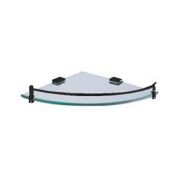 Black Square Corner Glass Shelf  