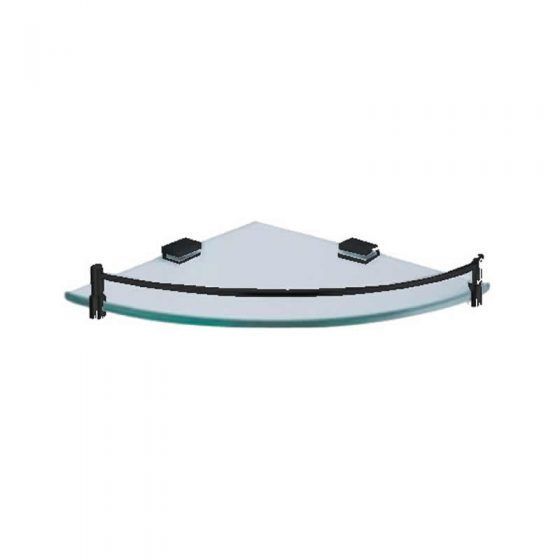 Square Black Corner Glass Shelf