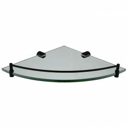 Black Round Corner Glass Shelf  