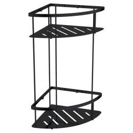Cube Double Corner Shelf Basket Black  