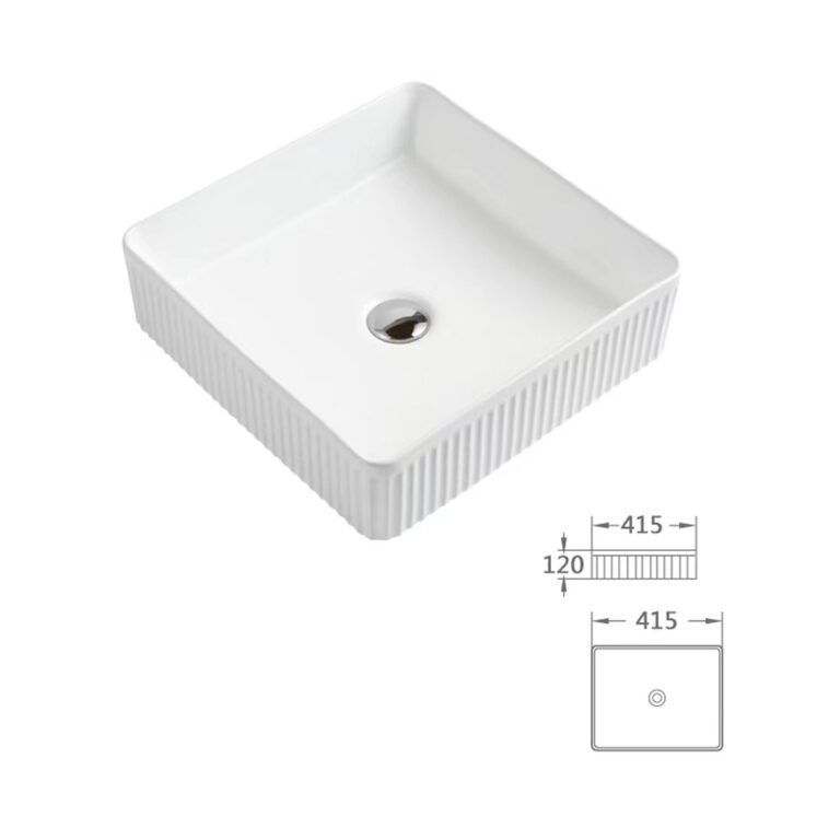 331-Square Fluted Vessel-White-CAD