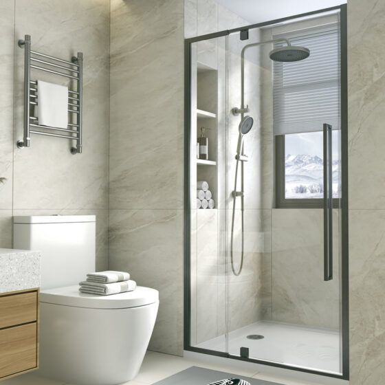 Alpine Black Pivot Door